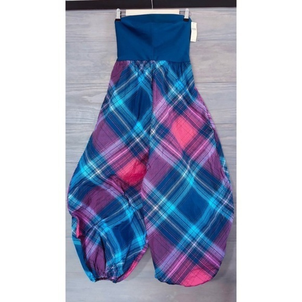 NWT Anthropolige Maeve Gathered Balloon Jumpsuit Small Plaid Parachute Barrel - Picture 4 of 8